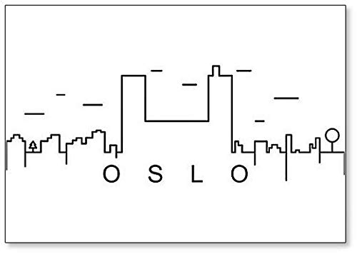 Oslo Outline Skyline Illustration Classic Kühlschrankmagnet von Foto Magnets