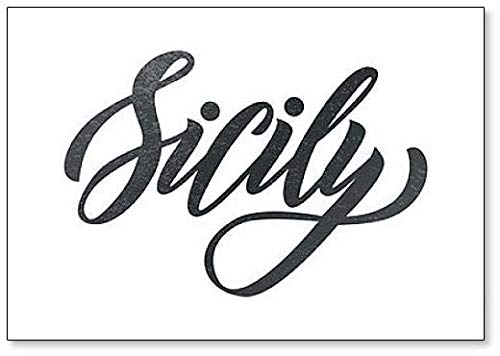 Schriftzug Sizilien Kühlschrankmagnet Kalligraphie von Foto Magnets