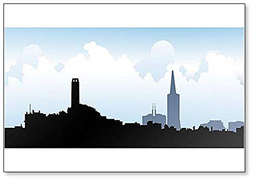 Skyline Silhouette of the City of San Francisco, California, USA Kühlschrankmagnet von Foto Magnets