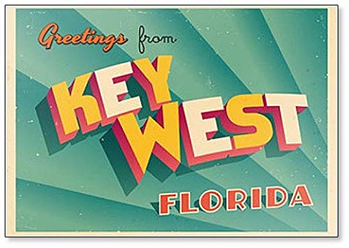 Vintage Touristic Greeting Illustration From Key West Florida Kühlschrankmagnet von Foto Magnets