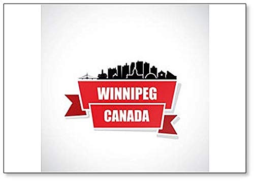 Winnipeg Skyline - Kanada mit Text Kühlschrankmagnet von Foto Magnets