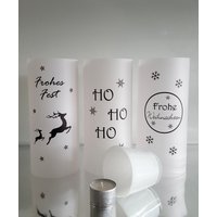 2-Er 3-Er Set Lichthülle Windlicht Hirsch Rentier Advent Weihnachten Geschenk Holz Holzdekor Tischlicht von FotoServietten