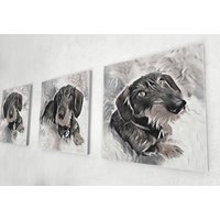 3-Er Bild Set Dackel Dachshund Teckel Leichtschaumplatte Magnetbild Ohne Nagel Magnethalterung Dackelliebe Dackelfreunde Hund Welpe Handmade von FotoServietten