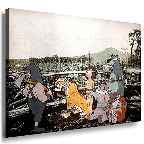 Fotoleinwand24 - Banksy Graffiti Art MOGLI / AA0031 / Fotoleinwand auf Keilrahmen/Farbig / 70x50 cm von Fotoleinwand24