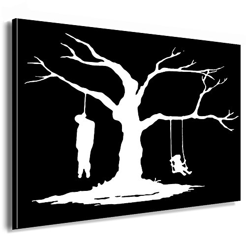 Fotoleinwand24 - Banksy Graffiti Art Sucide Tree / AA0129 / Bild auf Keilrahmen/Weiß / 60x40 cm von Fotoleinwand24
