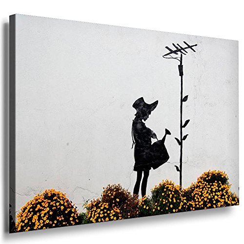 Fotoleinwand24 - Banksy Graffiti Art WATERCAN Girl / AA0015 / Fotoleinwand auf Keilrahmen/Farbig / 60x40 cm von Fotoleinwand24