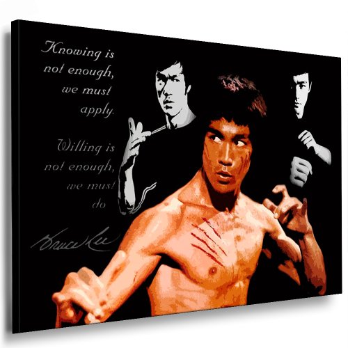 Fotoleinwand24 Bild auf Keilrahmen - Bruce Lee AA0158 / Bunt / 100x70 cm von Fotoleinwand24