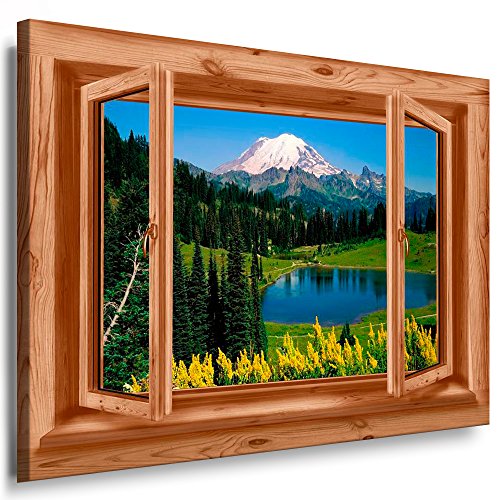 Fotoleinwand24 Bild auf Keilrahmen - Fensterblick See und Berge AA0239 / Holz / 80x60 cm Fotoleinwand24 Bild auf Keilrahmen - Fensterblick See und Berge AA0239 / Holz / 80x60 cm von Fotoleinwand24