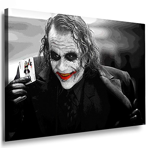 Fotoleinwand24 Bild auf Keilrahmen - Joker AA0161 / Schwarz-Weiß / 100x70 cm von Fotoleinwand24