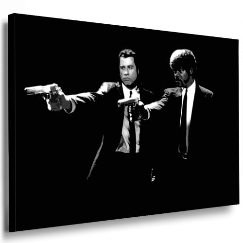 Fotoleinwand24 Bild auf Keilrahmen - Pulp Fiction AA0168 / Schwarz-Weiß / 150x100 cm von Fotoleinwand24