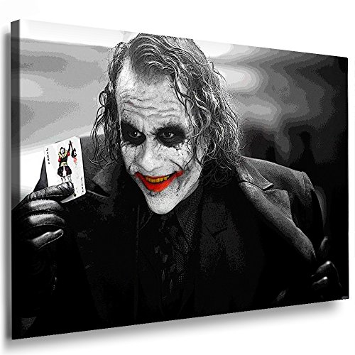 Fotoleinwand24 Bild auf Leinwand - Banksy Graffiti Art Joker AA0161 / Schwarz-Weiß / 120x100 cm von Fotoleinwand24