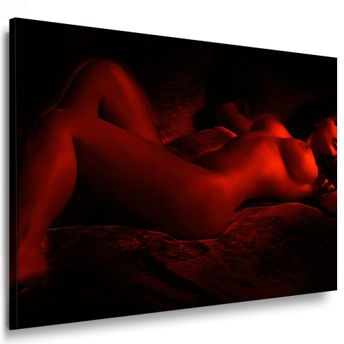 Fotoleinwand24 Bild auf Leinwand - Erotic Art Girl Lying on Back AA0470 / Bunt / 70x50 cm von Fotoleinwand24