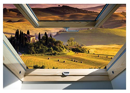 Forwall Fototapete Fenster 3D Effekt Aussicht Wandilussion Optik Wohnzimmer Schlafzimmer Vlies Tapete Wandtapete UV-Beständig Montagefertig (10411, V8 (368x254 cm) 4 Bahnen) von Fototapete Consalnet