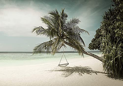 Forwall Fototapete Strand Meer Palmen Natur Hawaii Sand Landschaft Wohnzimmer Schlafzimmer Vlies Tapete Wandtapete UV-Beständig Montagefertig (13344, VEXXL (312x219 cm) 3 Bahnen) von Fototapete Consalnet