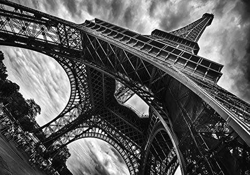 Forwall Fototapete Vlies Tapete Wanddeko Eiffelturm Paris - Frankreich Wolken Vintage Grau Moderne Wanddekoration 12672VEXXL 312cm x 219cm Schlafzimmer Wohnzimmer von Fototapete Consalnet