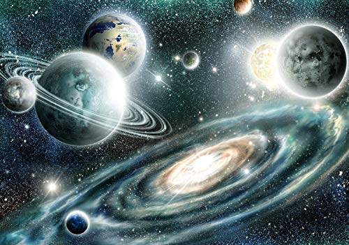 Forwall Fototapete Vlies Tapete Wanddeko Kosmos Weltall - Planet Galaxie Erde Sterne Moderne Wanddekoration 11896VEXXL 312cm x 219cm Schlafzimmer Wohnzimmer von Fototapete Consalnet