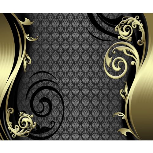 Fototapete murando 400x280 cm Vlies Tapeten Wandtapete XXL Moderne Wanddeko Design Wand Dekoration Wohnzimmer Schlafzimmer Büro Flur Abstrakt Ornament schwarz violett braun von Fototapete