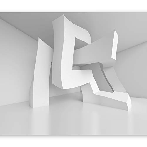 Fototapete murando 400x280 cm Vlies Tapeten Wandtapete XXL Moderne Wanddeko Design Wand Dekoration Wohnzimmer Schlafzimmer Büro Flur weiß 3D Abstrakt optisch a-B-0040-a-a von Fototapete
