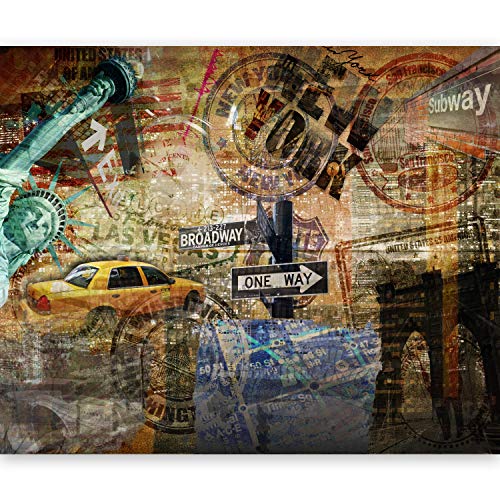 Fototapete murando New York 300x231 cm Vlies Tapeten Wandtapete XXL Moderne Wanddeko Design Wand Dekoration Wohnzimmer Schlafzimmer Büro Flur Stadt USA Denkmale Architektur von Fototapete