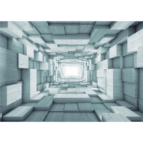 Fototapete murando XXL 3D Effekt 500x280 cm Vlies Tapeten Wandtapete XXL Moderne Wanddeko Design Wand Dekoration Wohnzimmer Schlafzimmer Büro Flur Abstrakt Tunnel Holzoptik geometrisch von Fototapete