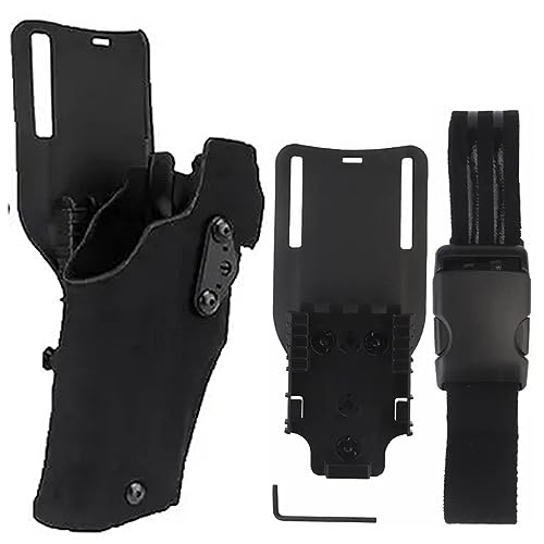 Fotrsta Taktisch Rechtes Bein Pistole Holster, Airsoft Beinholster Pistolenholster Für Glock 17/19 Kompatibel X300 X300U QLS Quick Mount Adapter Automatischen Verriegelungssystem von Fotrsta