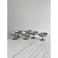 6 Versilberte Schalen, Edles Tafelgeschirr, Elegante Dekoration, Schickes Digestivservice, Letang Remy Stil von FouilleVintage
