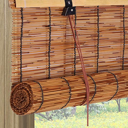 Fenster Bambus Rollo Sonnenschutz bambusrollo 70cm 80cm 90cm 100cm 110cm Seitenzugrollo Jalousine Braun Schilfvorhang von FOUNCY