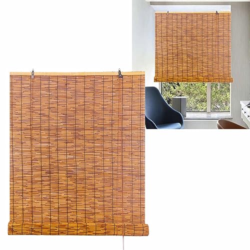 Natur bambusrollo außenbereich Rollo Schilfvorhang 40 50 64 76 89 98 108 114 124 146 158 166cm klein Bambus Jalousine Holzrollos für Türen/Fenster von FOUNCY