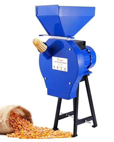 FoundGo 4 in 1 Elektrische Getreidemühle [1100W 220V 240 kg/h] Superfeine Weizenmühle Elektrische Zerkleinerer für Weizen Hafer Gerste inkl. 1x Untergestell & 4x Getreidefiltersiebe von FoundGo
