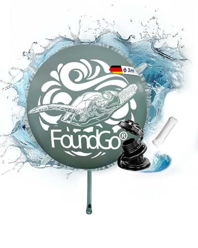 FoundGo Poolkissen Winter [XXL Ø3m 0.4mm] Ultradickes Luftkissen grün Luftkissen Pool Winter Aufblasbare Winterkissen Überwinterung mit Nachpump für Pool inkl. 2X Rollen Seil & 6X Reparaturset von FoundGo