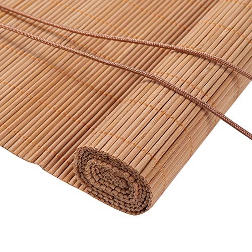 FoundGo Retro Bambus Rollo ohne Bohren [50-120cm Breit 100-280cm Hohe Anpassbar] 60% Blickdicht Raffrollo aus Bambus Sichtschutz Sonnenschutz Bambusrollo Jalousie für Türen & Fenster (Breite x Höhe) von FoundGo