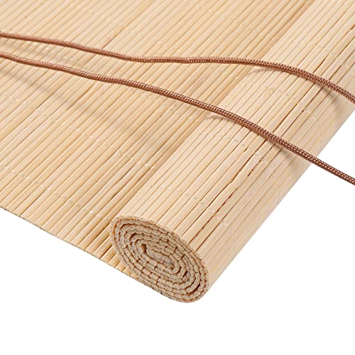 FoundGo Retro Bambus Rollo ohne Bohren [50-120cm Breit 100-280cm Hohe Anpassbar] 60% Blickdicht Raffrollo aus Bambus Sichtschutz Sonnenschutz Bambusrollo Jalousie für Türen & Fenster (Breite x Höhe) von FoundGo