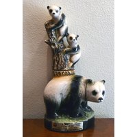 Jim Beam Giant Panda & Cubs Decanter Aus Den 1980Er Jahren von FoundTeaSetTreasures