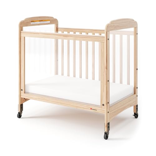 Foundations Serenity Clearview Kompaktes Kinderbett mit 3 Paneelen, feste Seite, Naturholz von Foundations
