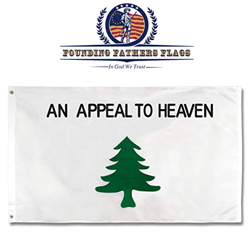 Founding Fathers Flags An Appeal to Heaven – Liberty Tree bestickte Flagge – Sons of Liberty Edition – Baum-Flagge 90 x 150 cm von Founding Fathers Flags