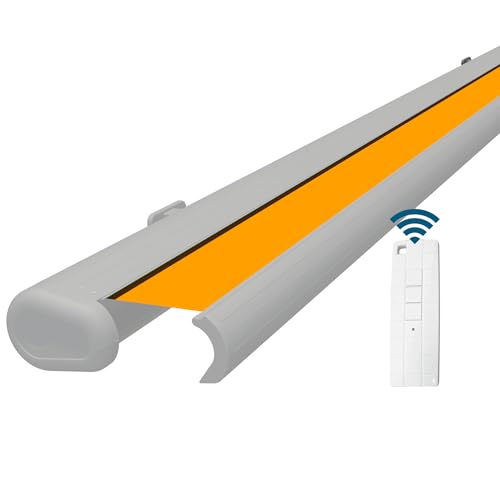 Eclipse Vollkassettenmarkise Premium elektrisch 3,5x3m Markise Balkon Terrassenüberdachung Kassettenmarkise Gelenkarm Polyacryltuch UV-Schutz 50+ Smarthome-fähiger Dooya Motor, Markisentuch: Gelb von Four & More
