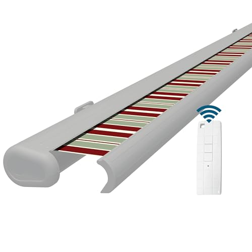 Eclipse Vollkassettenmarkise Premium elektrisch 3x2,5m Markise Balkon Terrassenüberdachung Kassettenmarkise Gelenkarm Polyacryltuch UV-Schutz 50+ Smarthome-fähiger Dooya Motor, Markisentuch: Wildrose von Four & More