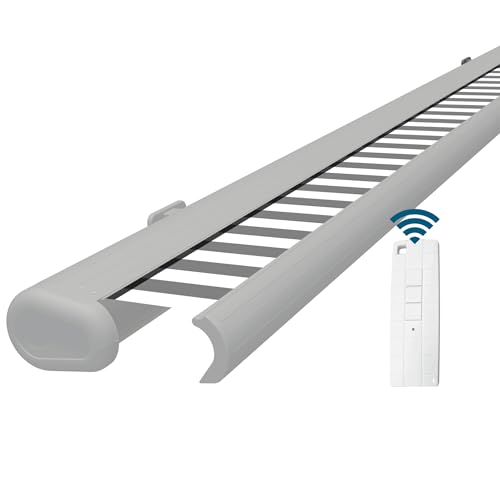 Eclipse Vollkassettenmarkise Premium elektrisch 4,5x3m Markise Balkon Terrassenüberdachung Kassettenmarkise Gelenkarm Polyacryltuch UV-Schutz 50+ Smarthome-fähiger Motor, Markisentuch: Grau-Weiß von Four & More