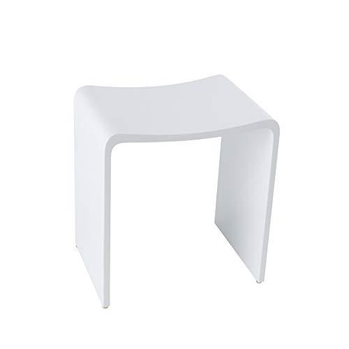Four & More Badhocker Duschhocker Sitzhocker Duschstuhl Duschsitz Luxusbadhocker Design Kunststein Spa aus hochwertigem Solid Stone/Mineralguss/Kunststein Modell 'Rom', Oberfläche:Glänzend Four & More Badhocker Duschhocker Sitzhocker Duschstuhl Duschsitz Luxusbadhocker Design Kunststein Spa aus hochwertigem Solid Stone/Mineralguss/Kunststein Modell 'Rom', Oberfläche:Glänzend von Four & More