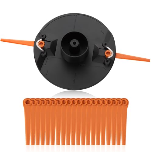 【Upgrade 】Doppelklinge Messerteller Kompatibel für Gardena Artikel 9822, 14702, Rasentrimmer Ersatzmesserteller Zubehör, 20 Stück Klingen von FourShow