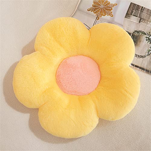 Blumenboden Cute Flower Shaped Cushion Plüsch-Dekor Tatami Blumenförmiges Sitzkissen Stuhlkissen Sofakissen Zierkissen (35 x 35 cm, Gelb) von Fouriding