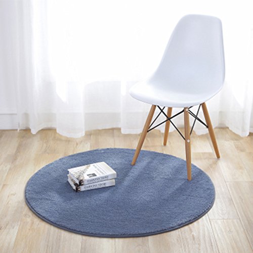 Fouriding Einfarbig Rund Teppich weicher Kurzflor Teppiche fürs Wohnzimmer, Esszimmer, Kinderzimmer, Schlafzimmer und die Küche geeignet Hellgrau 90cm Fouriding Einfarbig Rund Teppich weicher Kurzflor Teppiche fürs Wohnzimmer, Esszimmer, Kinderzimmer, Schlafzimmer und die Küche geeignet Hellgrau 90cm von Fouriding