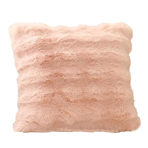 Fouriding Kunstfell Fleece Square Kissen, Weiche Warme Blase Faux Plüsch Kissen für Sofa Zimmer Bett Stuhl Boden dekorative (50cm, Rosa) von Fouriding