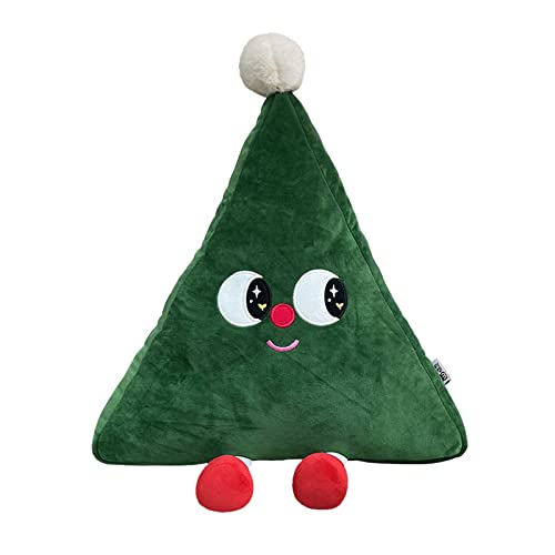 Fouriding Niedliches Weihnachtsbaum-Überwurfkissen, Cartoon-Plüsch-Weihnachtsbaum-Überwurfkissen-Kissen für Mädchen, Weihnachtsdekoration (Weihnachtsbaum L) von Fouriding