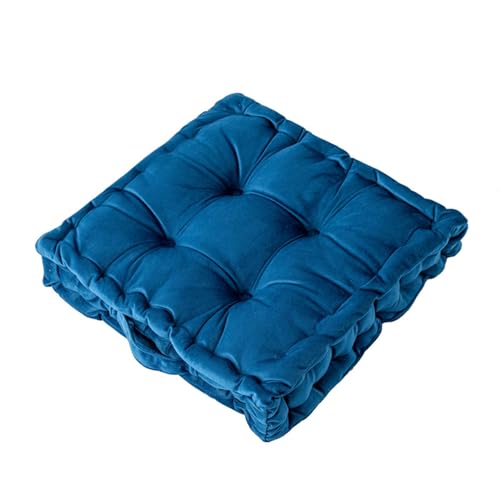Fouriding Quadratische Bodenkissen 38CM,Weiche Samt Boden Sitzkissen Wurfkissen für Wohnzimmer Sofa Stuhl Boden Yoga Couch Tatami Dekorative (Blau) von Fouriding