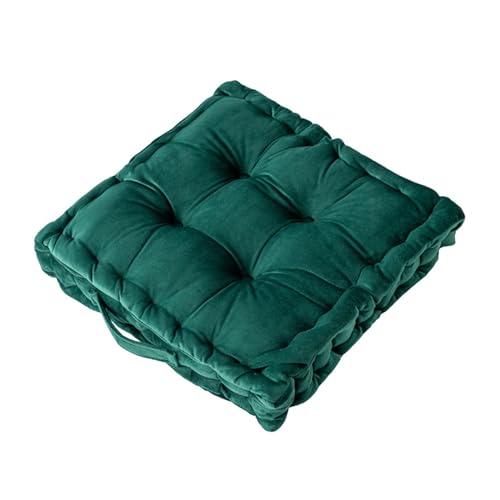 Fouriding Quadratische Bodenkissen 38CM,Weiche Samt Boden Sitzkissen Wurfkissen für Wohnzimmer Sofa Stuhl Boden Yoga Couch Tatami Dekorative (Dunkelgrün) von Fouriding
