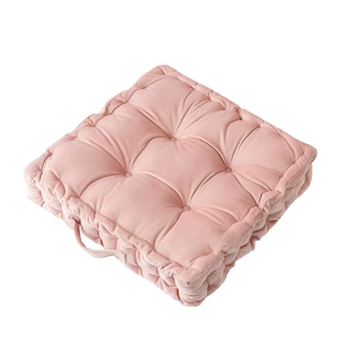 Fouriding Quadratische Bodenkissen 38CM,Weiche Samt Boden Sitzkissen Wurfkissen für Wohnzimmer Sofa Stuhl Boden Yoga Couch Tatami Dekorative (Rosa) von Fouriding