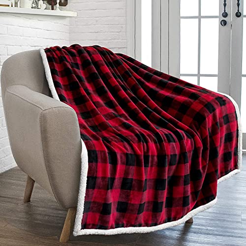 Fouriding Sherpa Fleece Decke, Weihnachten Muster Super weiche Plüsch Decke für Bett und Couch Reisen 130×160cm (Rot) von Fouriding