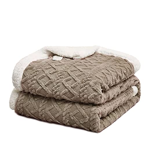 Fouriding Sherpa Fleece Decke,Winter Weiche warme Bettdecken Decken Sofas Decken für Bett Sofa Reise Bettdecke Decke (Curry dunkel, 200×230CM) von Fouriding