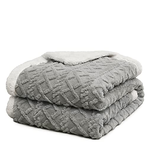 Fouriding Sherpa Fleece Decke,Winter Weiche warme Bettdecken Decken Sofas Decken für Bett Sofa Reise Bettdecke Decke (Grau, 150×200CM) von Fouriding